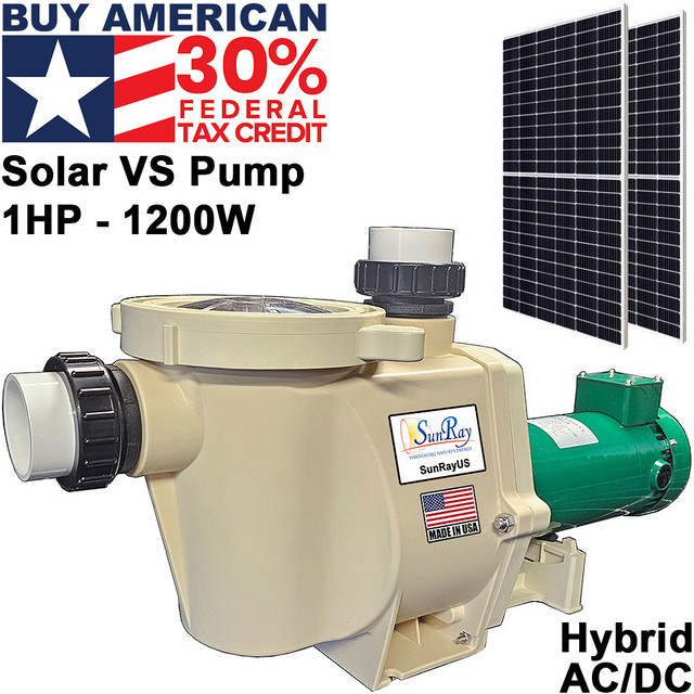 SunRay 1HP Hybrid AC/DC solar pool pump