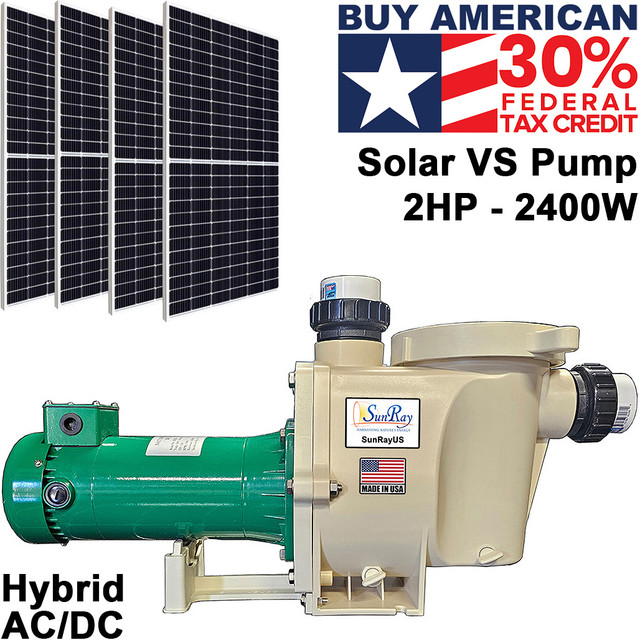 SunRay 2HP Hybrid AC/DC solar pool pump